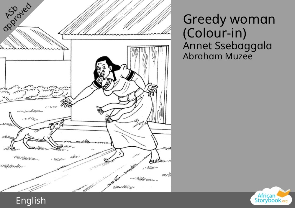 Greedy woman (Colour-in)