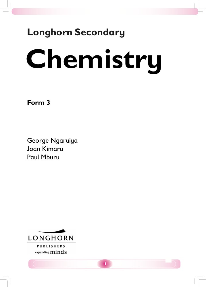 Longhorn Secondary Chemistry – Form 3
