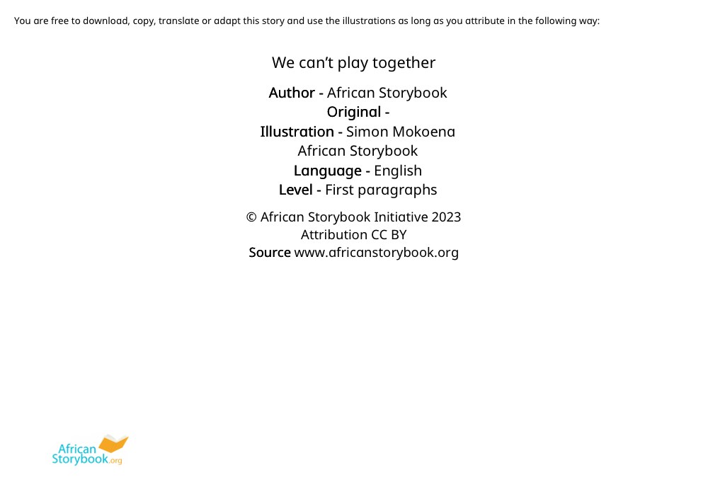We can’t play together
