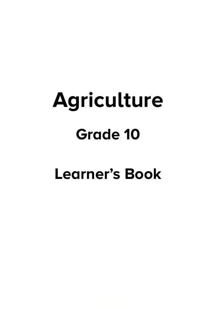 Agriculture Grade 10