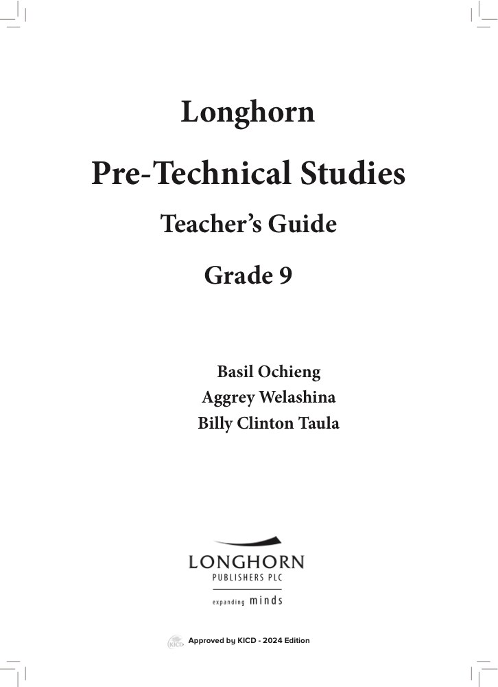 Pre-Technical Studies Grade 9 Teacher's Guide