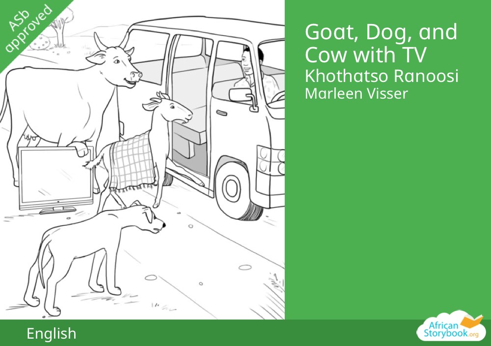 Goat, Dog, and Cow with TV