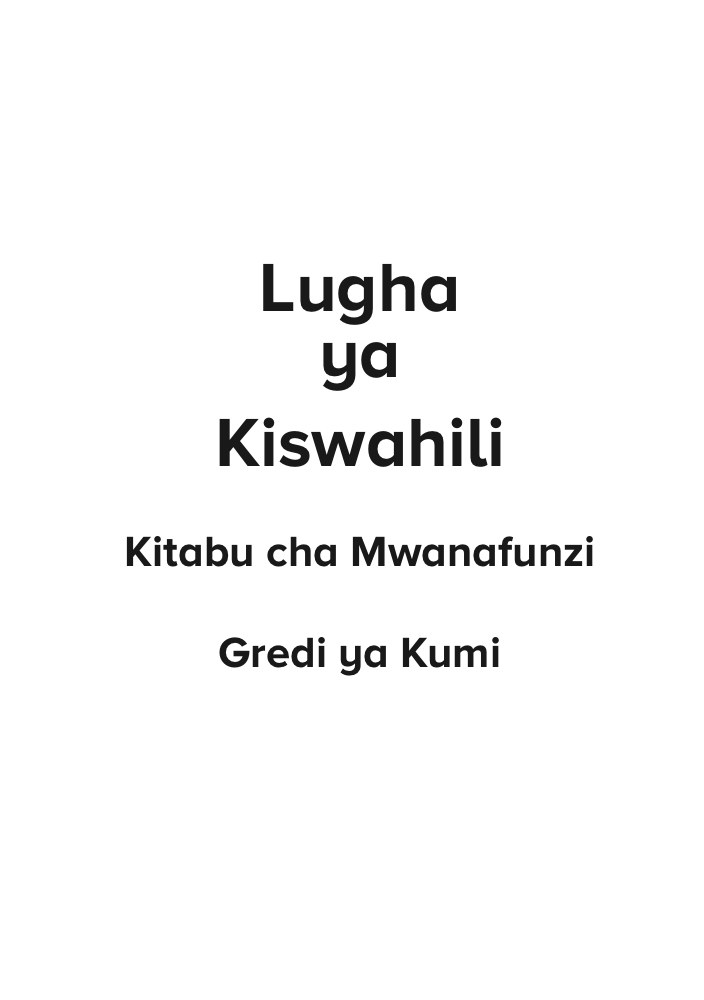 Kiswahili Gredi 10