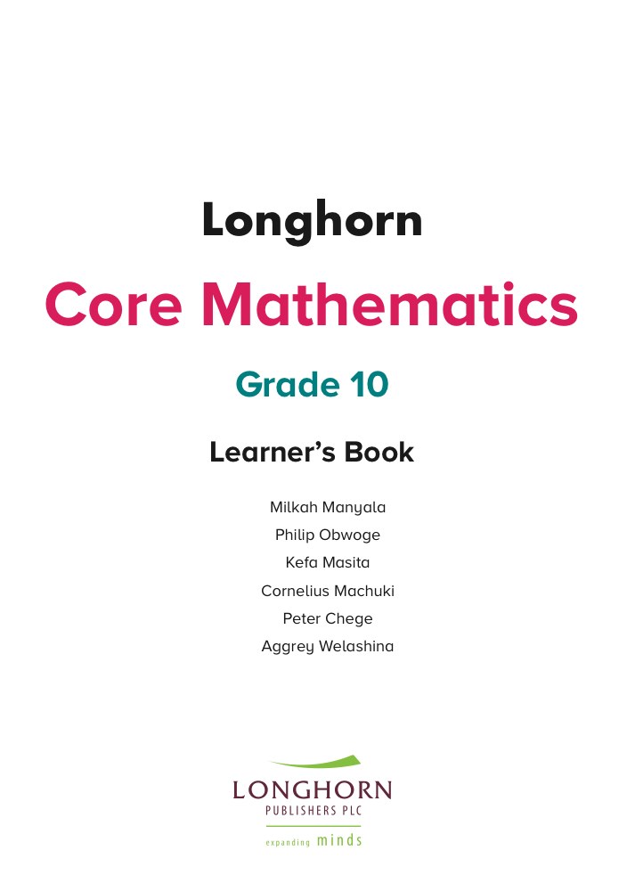 Mathematics Grade 10 Learner's Book