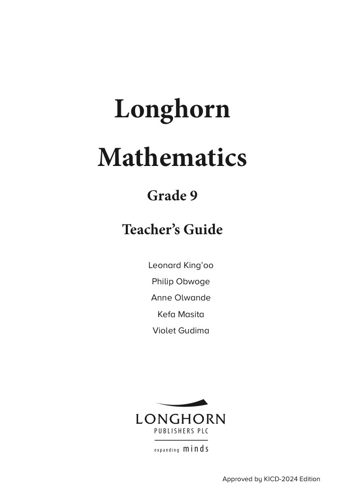 Mathematics Grade 9 Teacher's Guide
