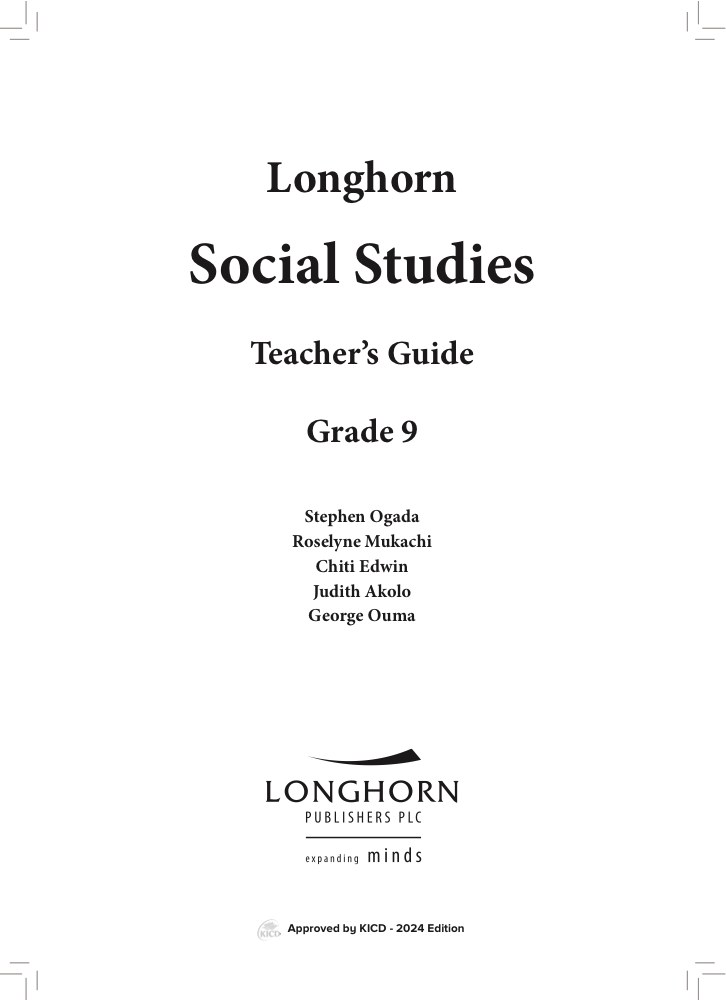 Social Studies Grade 9 Teacher's Guide