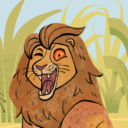 The lion with red eyes