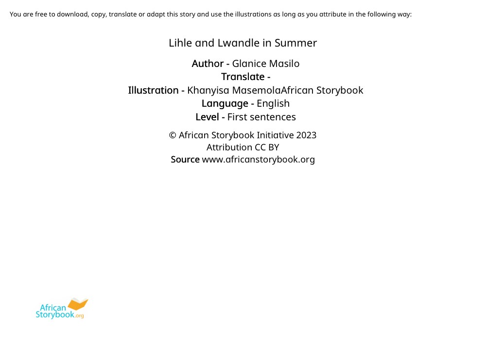 Lihle and Lwandle in summer