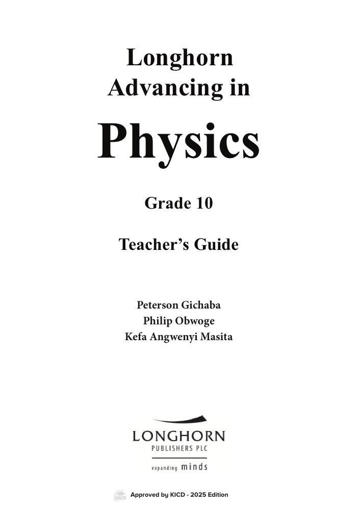 Physics Grade 10 Teacher's Guide