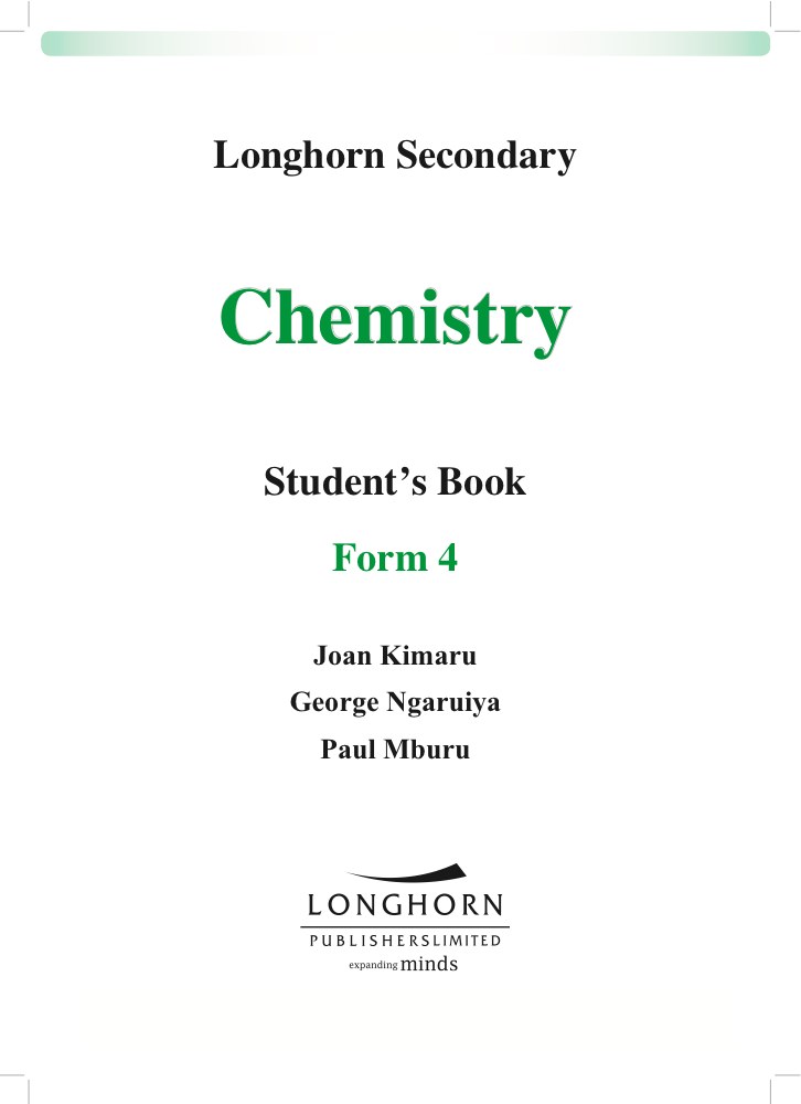 Chemistry – Form 4