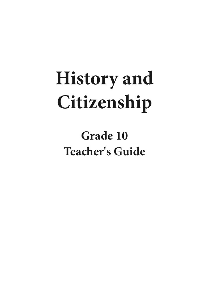 History Grade 10 Teacher's Guide